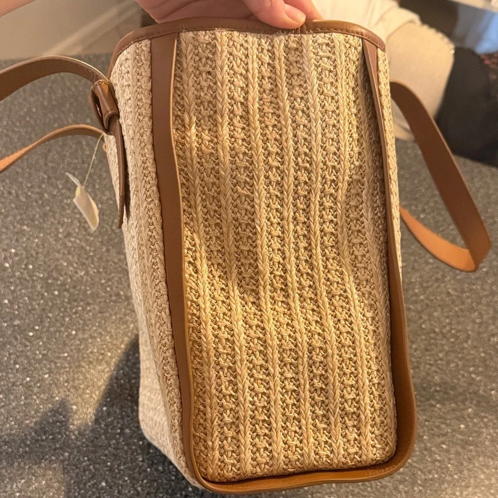 NWT TALBOTS Brown and Cream Tote Bag